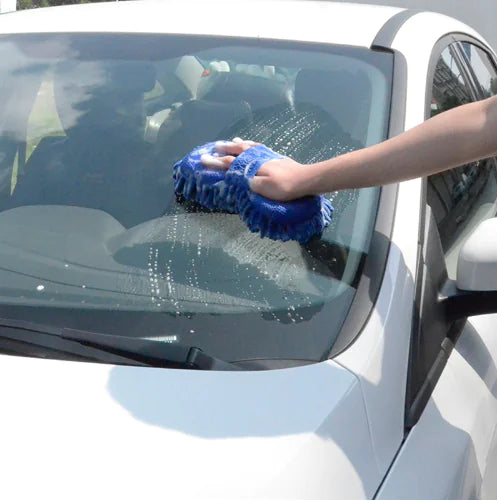 Chenille Car Wash Sponge Block and Cleaning Gloves